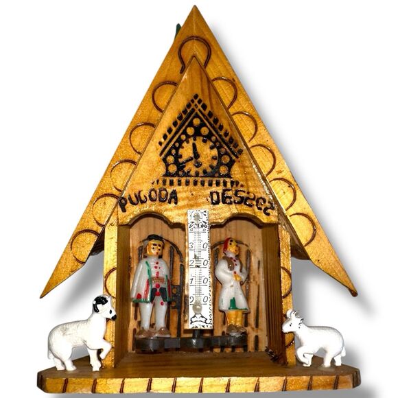 Vintage Romanian Folk Art Wooden Weather House - Picture 11 of 16